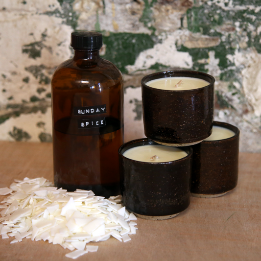 Handmade ceramic aromatherapy candles made with essential oils