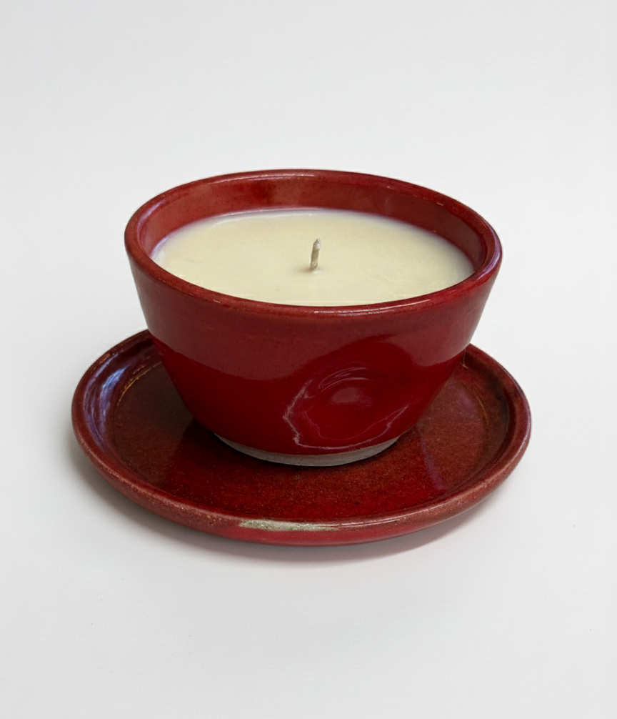 Pudding almond aromatherapy candle handmade ceramic single wick
