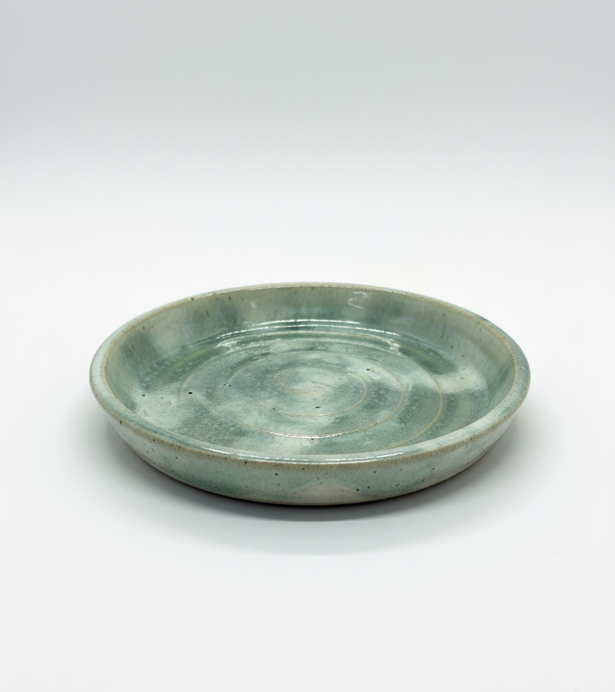 marbled green handmade ceramic olive oil plate dish saucer kitchen waxhead rivulet range